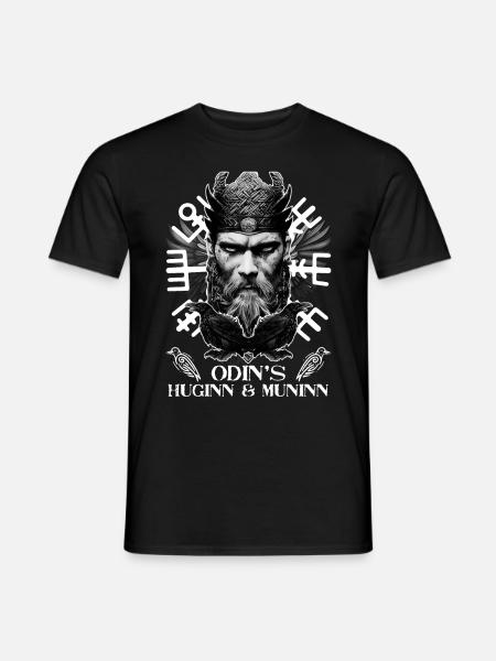 Odins Raven Huggin Muninn Norse God Viking Mytholo - Männer T-Shirt - Schwarz