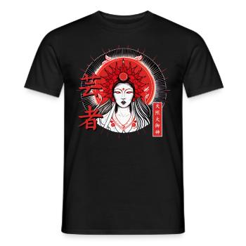 Amaterasu Japanese Geisha Shinto Sun Goddess - Männer T-Shirt - Schwarz - Vorne - AI Model Male 178 light (178cm)