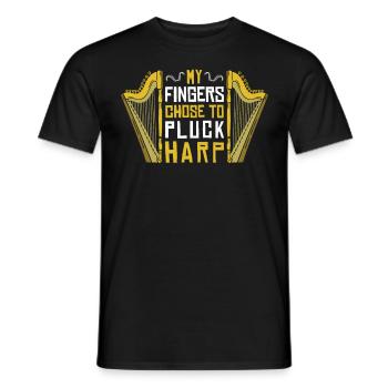 My Fingers Chose To Pluck Harp Funny Harpist Humor - Männer T-Shirt - Schwarz - Vorne - AI Model Male 178 light (178cm)