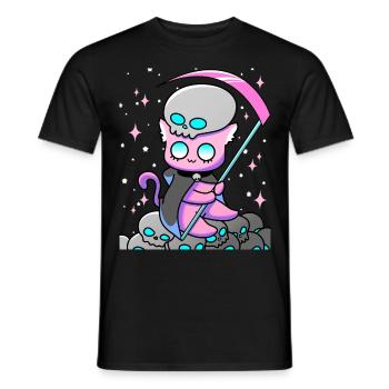 Kawaii Pastel Goth Anime Tarot Card Death Cute Wit - T-shirt homme - noir - Devant - AI Model Male 178 light (178cm)