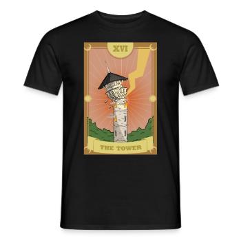 Anime Tarot Card The Tower Occult Gothic Witch - Männer T-Shirt - Schwarz - Vorne - AI Model Male 178 light (178cm)