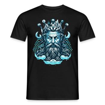 Poséidon Dieu grec Grèce Mythologie - T-shirt homme - noir - Devant - AI Model Male 178 light (178cm)