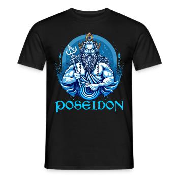 Dieu grec Poséidon Grèce antique Mythologie - T-shirt homme - noir - Devant - AI Model Male 178 light (178cm)
