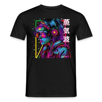 Cyberpop Girl Urban Japanese Streetwear Esthétique - T-shirt homme - noir - Devant - AI Model Male 178 light (178cm)