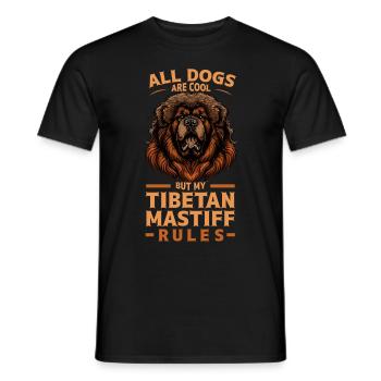 All Dogs Are Cool Tibetan Mastiff Rules Dog Breed - Männer T-Shirt - Schwarz - Vorne - AI Model Male 178 light (178cm)