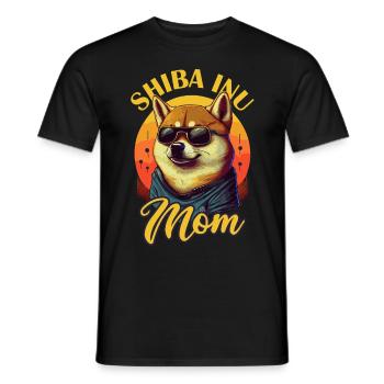 Retro Shiba Inu Maman Drôle de chien Propriétaire d’animal de compagnie - T-shirt homme - noir - Devant - AI Model Male 178 light (178cm)