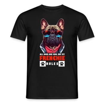 Tous les chiens sont cool mais mes règles frentie drôle fren - T-shirt homme - noir - Devant - AI Model Male 178 light (178cm)