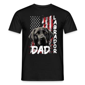 Patriotic Labrador Dad USA American Flag Dog Dad - Männer T-Shirt - Schwarz - Vorne - AI Model Male 178 light (178cm)