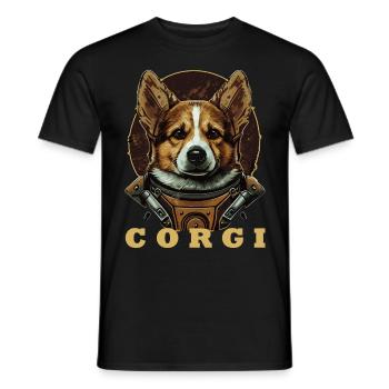 Astronaute Corgi Space Astronomy Galaxy Lover Drôle - T-shirt homme - noir - Devant - AI Model Male 178 light (178cm)