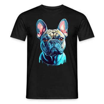 Français Bulldog Frenchie Breed Pop Art Pet Dog - T-shirt homme - noir - Devant - AI Model Male 178 light (178cm)