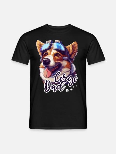 Corgi Dad Sci-Fi Futuristic Pembroke Welsh Corgi - Mænd T-shirt - sort