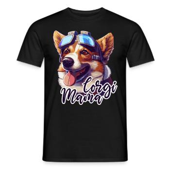 Cute Corgi Mama Dog Mom Sci-Fi Futuristic - Men's T-Shirt - black - Front - AI Model Male 178 light (178cm)