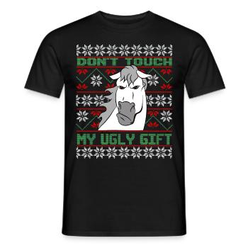 Dont Touch Ugly Brauner Pferd Rider Winter - Männer T-Shirt - Schwarz - Vorne - AI Model Male 178 light (178cm)