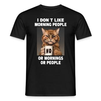Ne pas aimer les gens du matin Grumpy Funny Cat - T-shirt homme - noir - Devant - AI Model Male 178 light (178cm)
