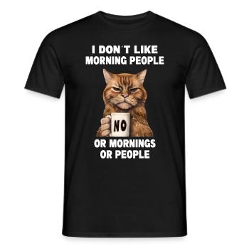 Ne pas aimer les gens du matin Grumpy Funny Cat - T-shirt homme - noir - Devant - AI Model Male 178 light (178cm)