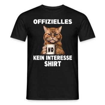 Mürrische Lustige Katze offizielles kein Interesse - Männer T-Shirt - Schwarz - Vorne - AI Model Male 178 light (178cm)