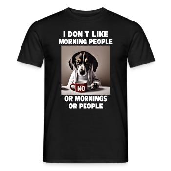Ne pas aimer les gens du matin Grumpy Funny Dog - T-shirt homme - noir - Devant - AI Model Male 178 light (178cm)