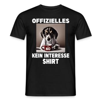 Mürrische Lustige Hund offizielles kein Interesse - Männer T-Shirt - Schwarz - Vorne - AI Model Male 178 light (178cm)