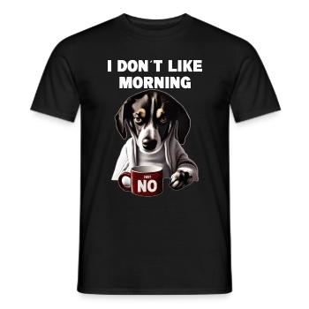 Je n’aime pas le chien grincheux du matin avec - T-shirt homme - noir - Devant - AI Model Male 178 light (178cm)