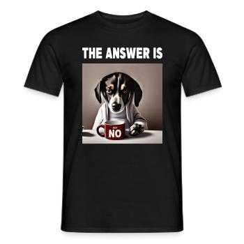 La réponse est non. Grincheux Chien drôle - T-shirt homme - noir - Devant - AI Model Male 178 light (178cm)