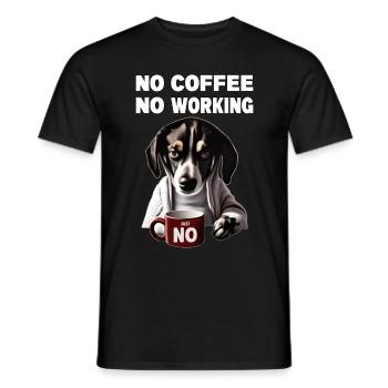 no coffee no working. Grumpy Funny Dog - Men's T-Shirt - black - Front - AI Model Male 178 light (178cm)