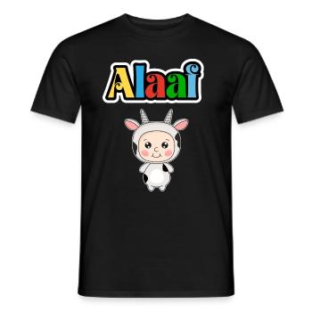 Cute carnival animal, Kölle Alaaf, party cow - Men's T-Shirt - black - Front - AI Model Male 178 light (178cm)