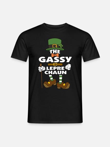 The Gassy Leprechaun St Patrick's Day - Mænd T-shirt - sort