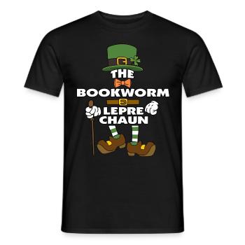 Le lutin Leprechaun Bookworm St Patrick - T-shirt homme - noir - Devant - AI Model Male 178 light (178cm)