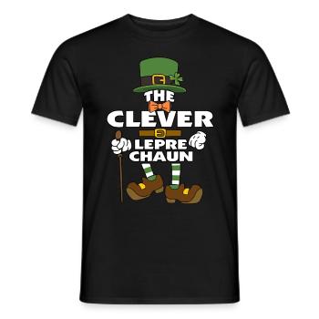 L’astucieux lutin St Patrick’s Day - T-shirt homme - noir - Devant - AI Model Male 178 light (178cm)