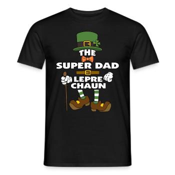 The Super Dad Leprechaun St Patrick's Day - Men's T-Shirt - black - Front - AI Model Male 178 light (178cm)