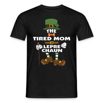 The Tired Mom Leprechaun St Patrick's Day - Men's T-Shirt - black - Front - AI Model Male 178 light (178cm)