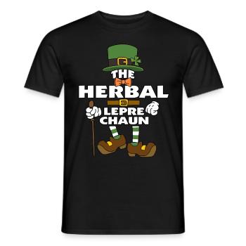 Le lutin à base de plantes St Patrick’s Day - T-shirt homme - noir - Devant - AI Model Male 178 light (178cm)