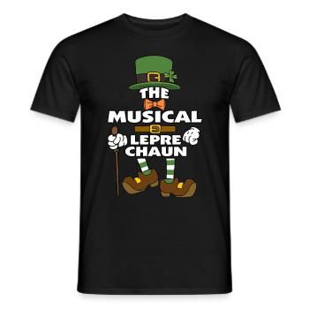 Le lutin musical St Patrick’s Day - T-shirt homme - noir - Devant - AI Model Male 178 light (178cm)