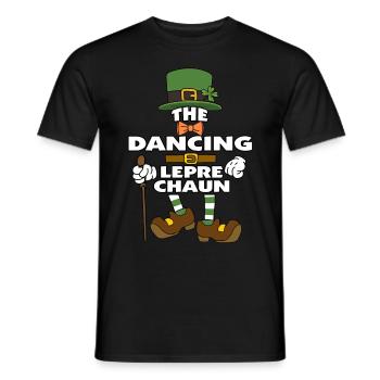 The Dancing Leprechaun St Patrick's Day - Men's T-Shirt - black - Front - AI Model Male 178 light (178cm)