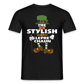 L’élégant lutin St Patrick’s Day - T-shirt homme - noir - Devant - AI Model Male 178 light (178cm)