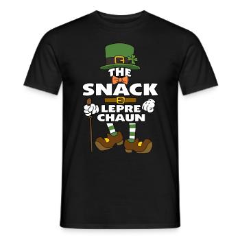 The Snack Leprechaun St Patrick's Day - Men's T-Shirt - black - Front - AI Model Male 178 light (178cm)