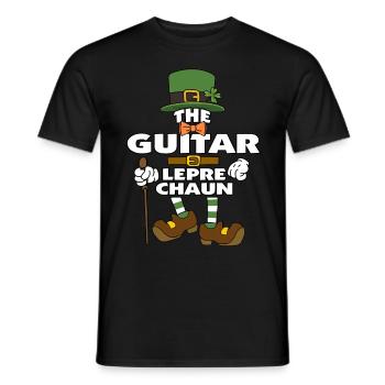 The Guitar Leprechaun St Patrick's Day - Men's T-Shirt - black - Front - AI Model Male 178 light (178cm)