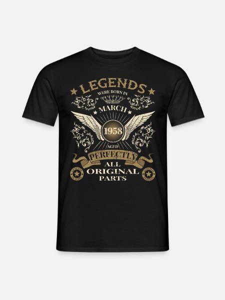 65. Geburtstag 65 Jahre runder Geburtstag 1958 - Männer T-Shirt - Schwarz