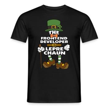 The Frontend Developer Leprechaun St Patrick's Day - Männer T-Shirt - Schwarz - Vorne - AI Model Male 178 light (178cm)