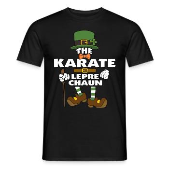 The Karate Leprechaun St Patrick's Day - Men's T-Shirt - black - Front - AI Model Male 178 light (178cm)