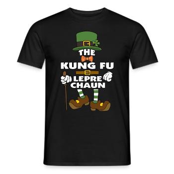 The Kung Fu Leprechaun St Patrick's Day - Men's T-Shirt - black - Front - AI Model Male 178 light (178cm)