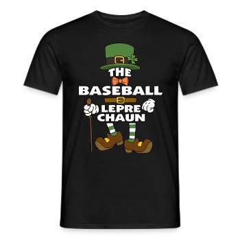 The Baseball Leprechaun St Patrick's Day - Men's T-Shirt - black - Front - AI Model Male 178 light (178cm)