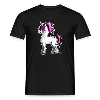 Kawaii Anime Pink Unicorn Horse - T-shirt homme - noir - Devant - AI Model Male 178 light (178cm)