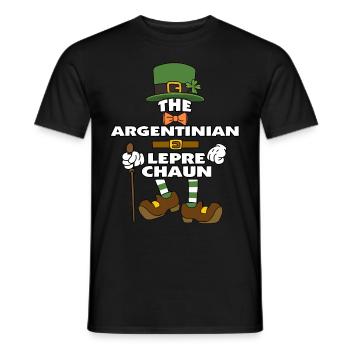 Le lutin argentin Saint-Patrick - T-shirt homme - noir - Devant - AI Model Male 178 light (178cm)