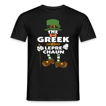 Le lutin grec Saint-Patrick - T-shirt homme - noir - Devant - AI Model Male 178 light (178cm)