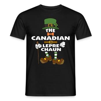 The Canadian Leprechaun St Patrick's Day - Men's T-Shirt - black - Front - AI Model Male 178 light (178cm)