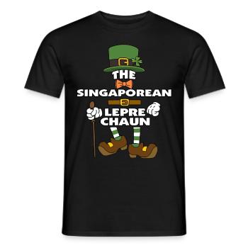 Le lutin singapourien St Patrick - T-shirt homme - noir - Devant - AI Model Male 178 light (178cm)