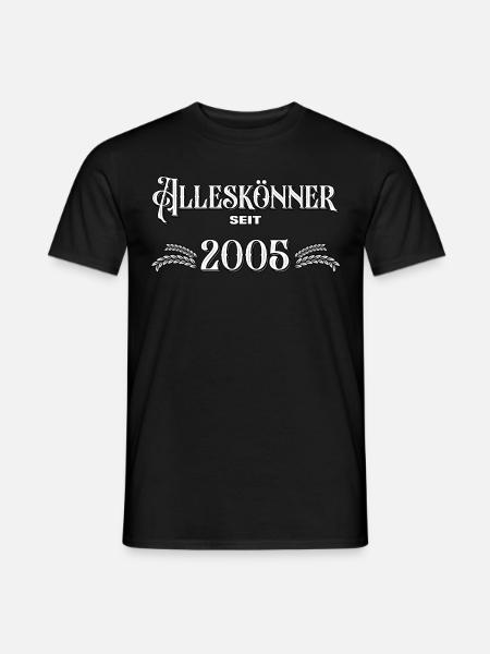 Alleskönner seit 2005. Lustiges Jahrgangs - Männer T-Shirt - Schwarz
