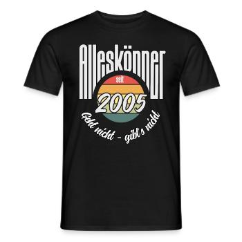 Alleskönner seit 2005. Lustiges Jahrgangs - Männer T-Shirt - Schwarz - Vorne - AI Model Male 178 light (178cm)
