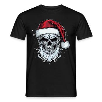 Santa Claus Skull Christmas Horror Metal Rock n Ro - Men's T-Shirt - black - Front - AI Model Male 178 light (178cm)